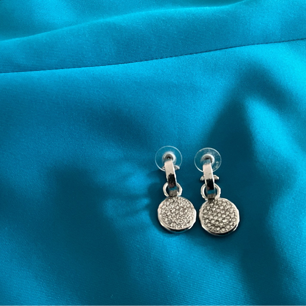White House Black Market Silver And Crystal Earrings